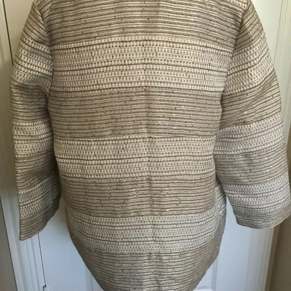 Chico’s Sz 2 Gold Silver Blazer Jacket Holiday - Picture 5 of 8
